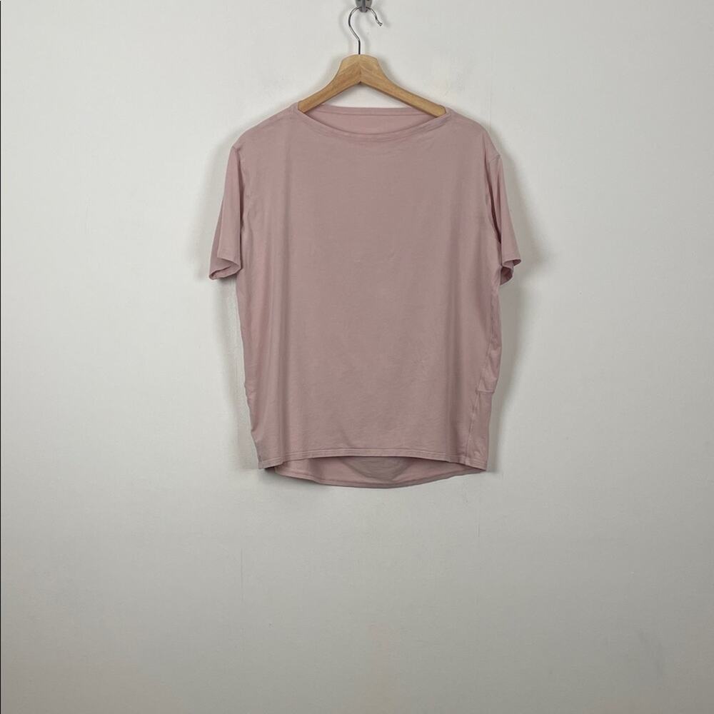 Lululemon Short Sleeve Pullover Stretch Pink Boat Neck Women's Casual T Shirt